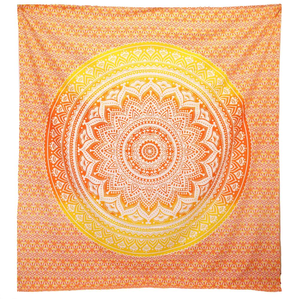 ancient wisdom Wall Hanging / Beach Spread - Umrao Mandala - Orange