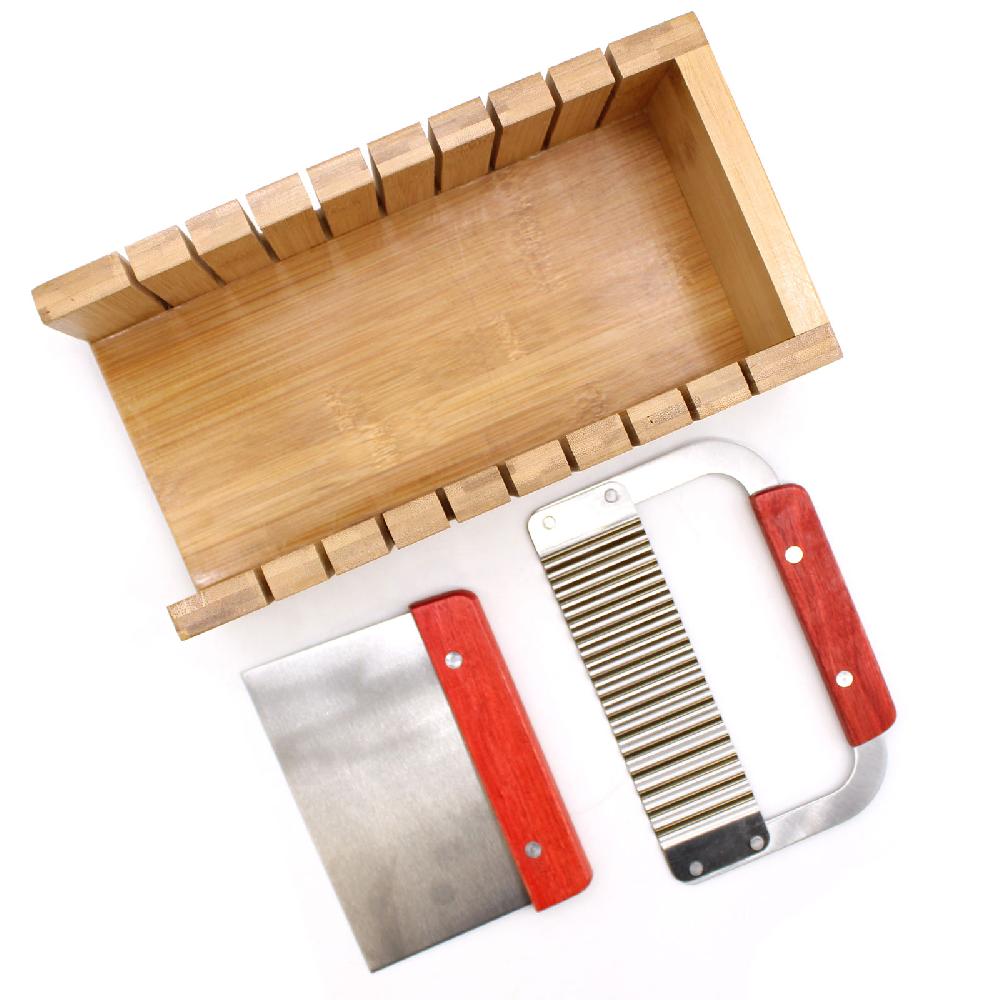 Ancient Wisdom Wooden Soap Loaf Cutter Set - Wavy And Straight Cutter