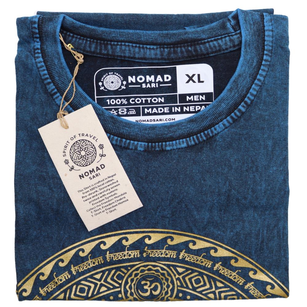 Ancient Wisdom XLarge Stone Washed T-Shirt - Chakra - Blue