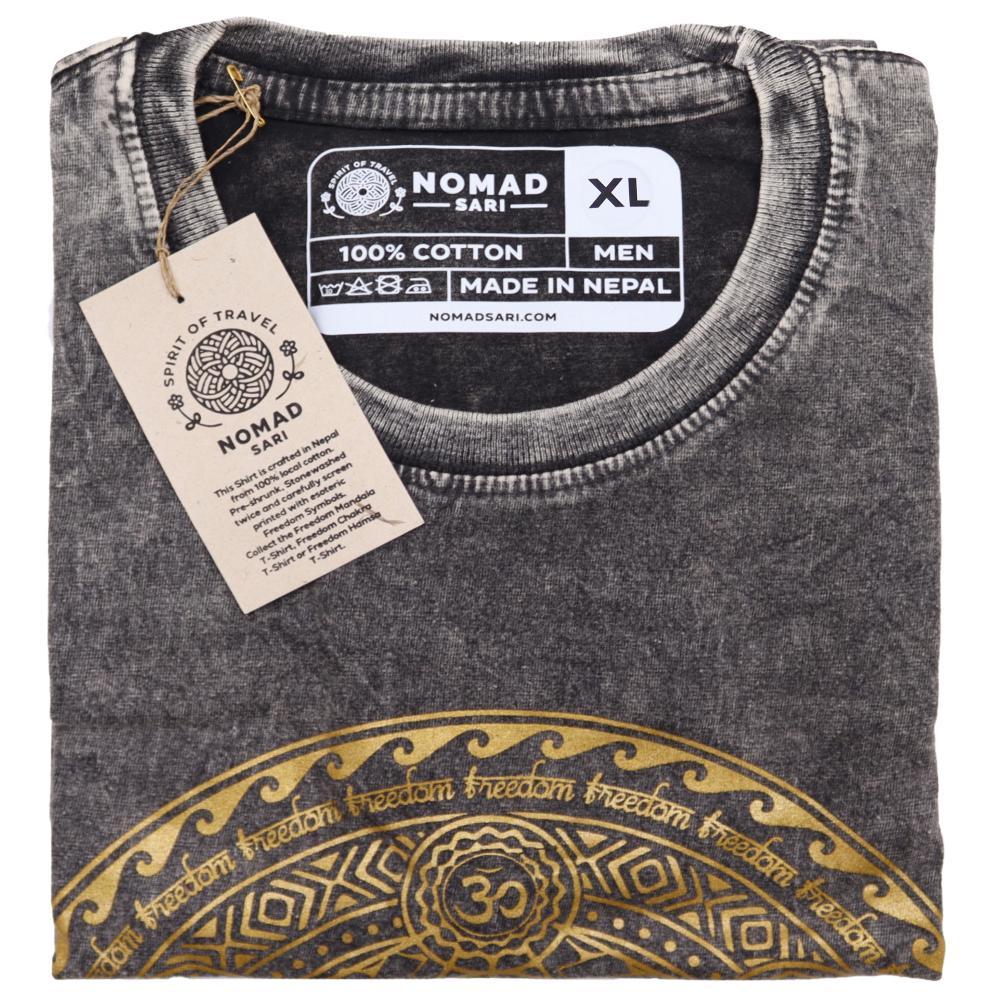 Ancient Wisdom XLarge Stone Washed T-Shirt - Chakra - Dark Grey