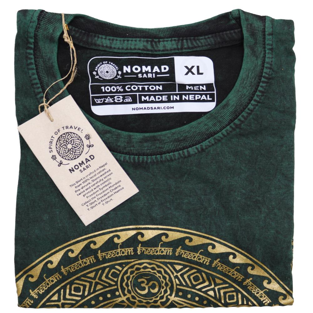 Ancient Wisdom XLarge Stone Washed T-Shirt - Chakra - Green