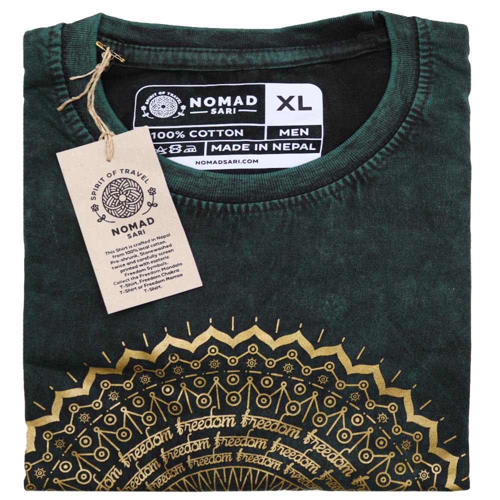 Ancient Wisdom XLarge Stone Washed T-Shirt - Mandala - Green