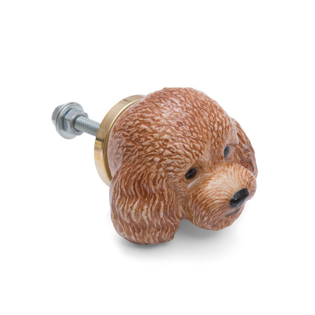 and mary Apricot Poodle Doorknob