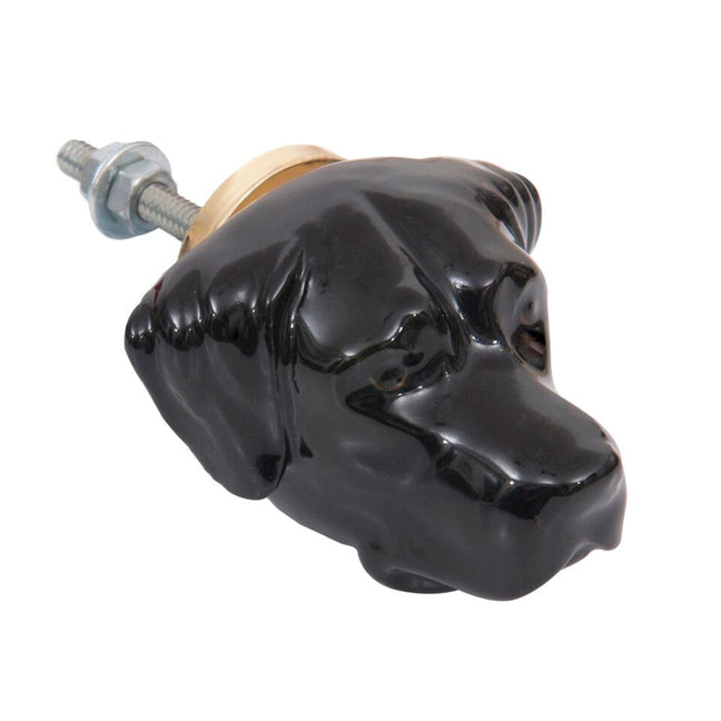 and mary Black Labrador Doorknob