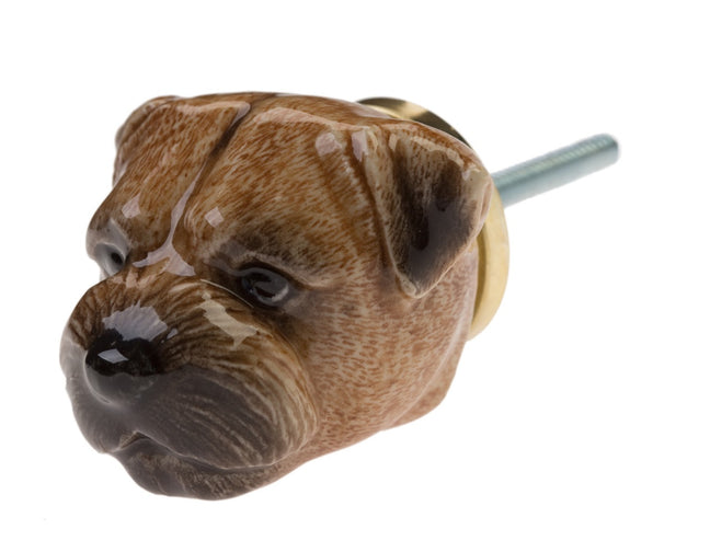 and mary Border Terrier Doorknob
