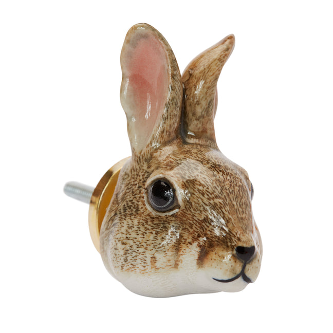 and mary Brown Bunny Head Doorknob