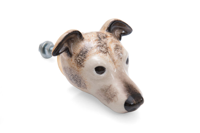 and mary Brown Whippet Doorknob