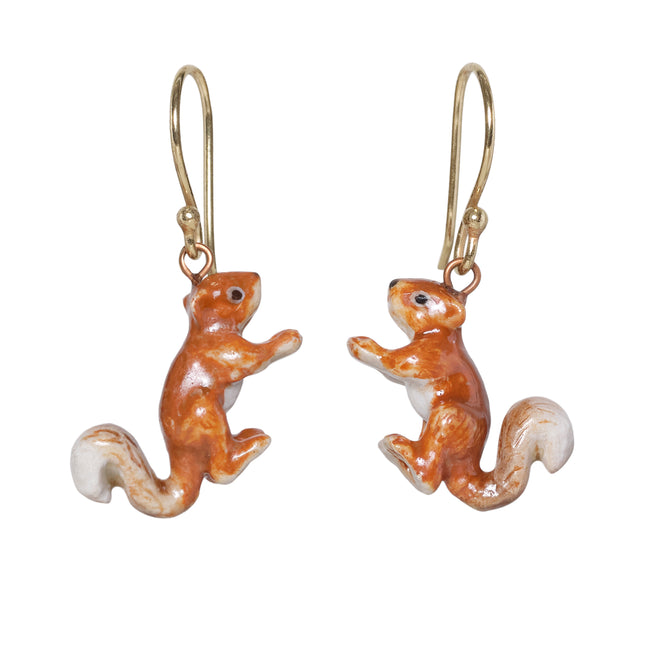 and mary Climbing Squirrel Hook Earrings