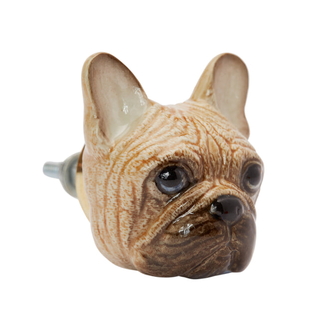 and mary Fawn French Bulldog Head Doorknob