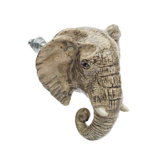 and mary Grey Elephant Doorknob