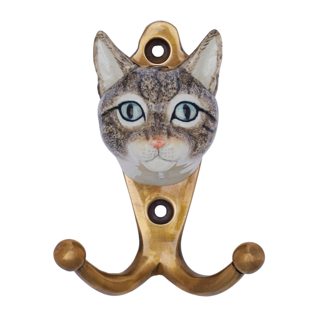 and mary Grey Tabby Cat Hook