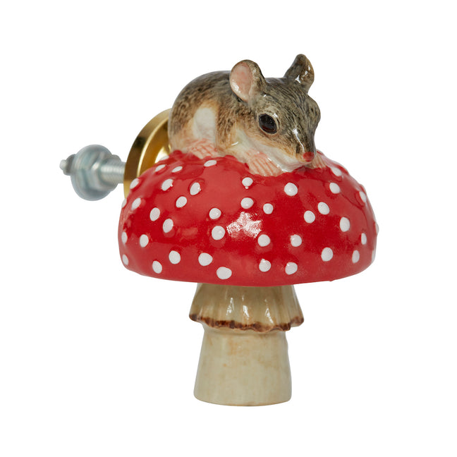 and mary Mouse on Toadstool Doorknob