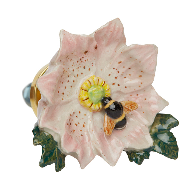 and mary Pink Wild Flower & Bee Doorknob