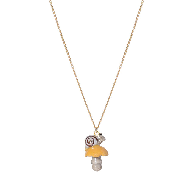 and mary Snail & Yellow Toadstool Necklace