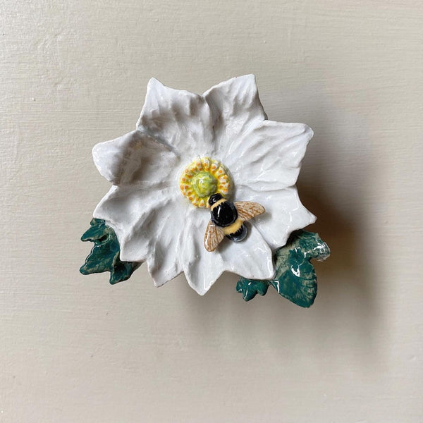 And Mary White Wild Flower & Bee Doorknob