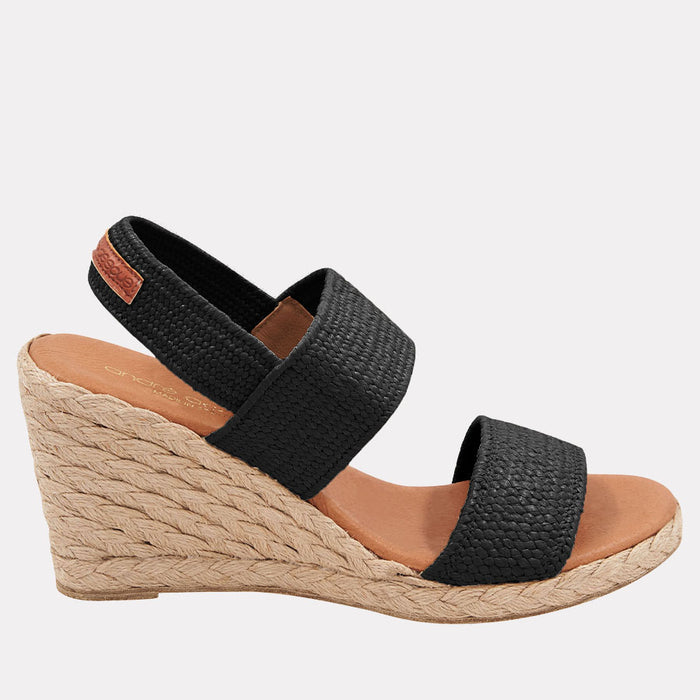 André Assous Allison Stretch Raffia Espadrille Wedge