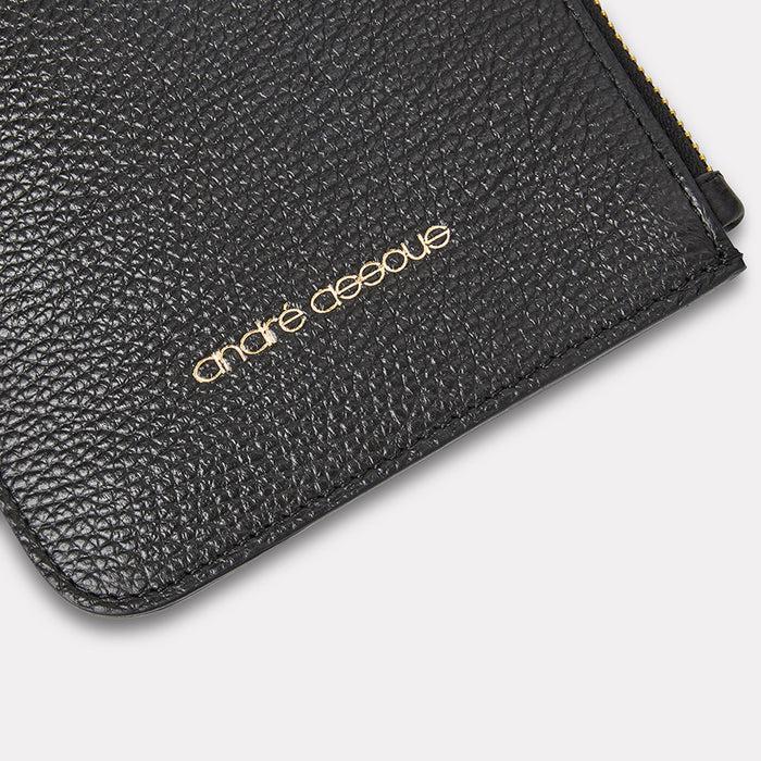 André Assous Amira Black Leather Crossbody Phone Case