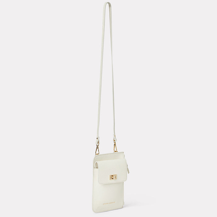 André Assous Amira Cream Leather Crossbody Phone Case