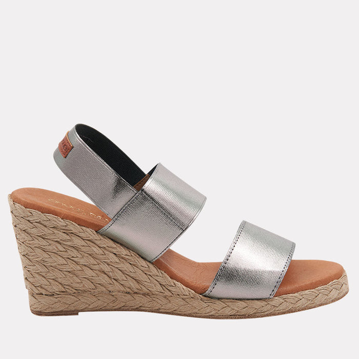 André Assous Allison Metallic Espadrille Wedge