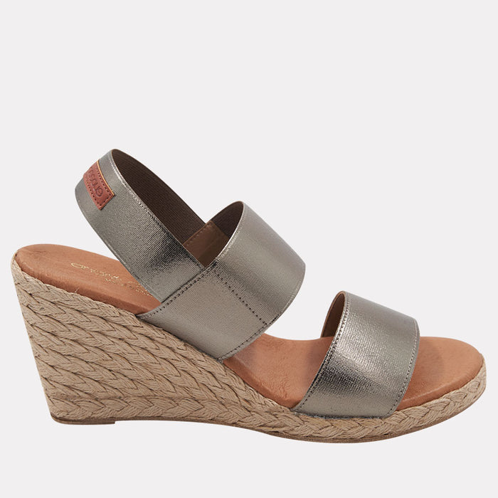 André Assous Allison Metallic Espadrille Wedge