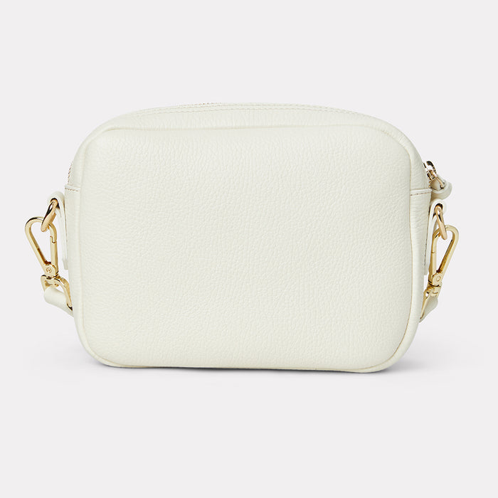 André Assous Amelia Cream Leather Crossbody Bag
