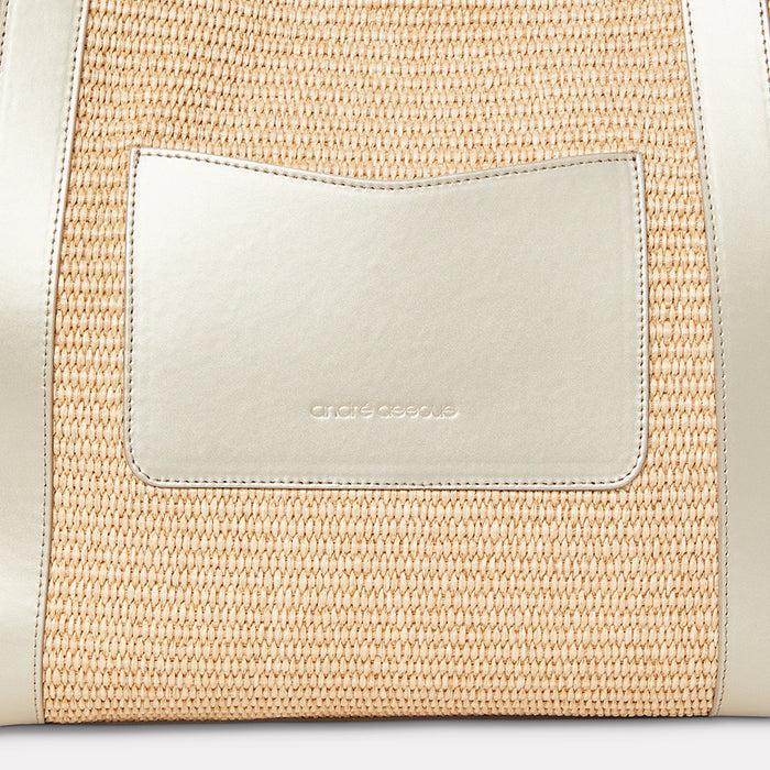 André Assous Atlas Natural Platino Raffia Tote Bag