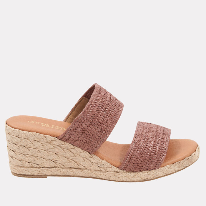 André Assous Nori Stretch Raffia Espadrille Wedge