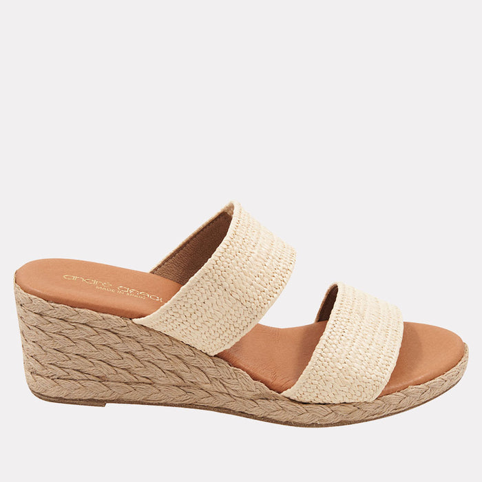 andré assous Nori Stretch Raffia Espadrille Wedge
