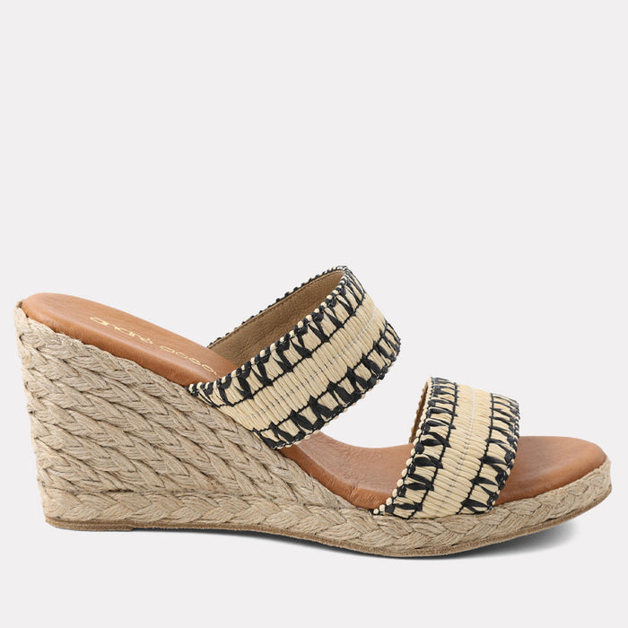 André Assous Nolita Stitched Raffia Espadrille Wedge