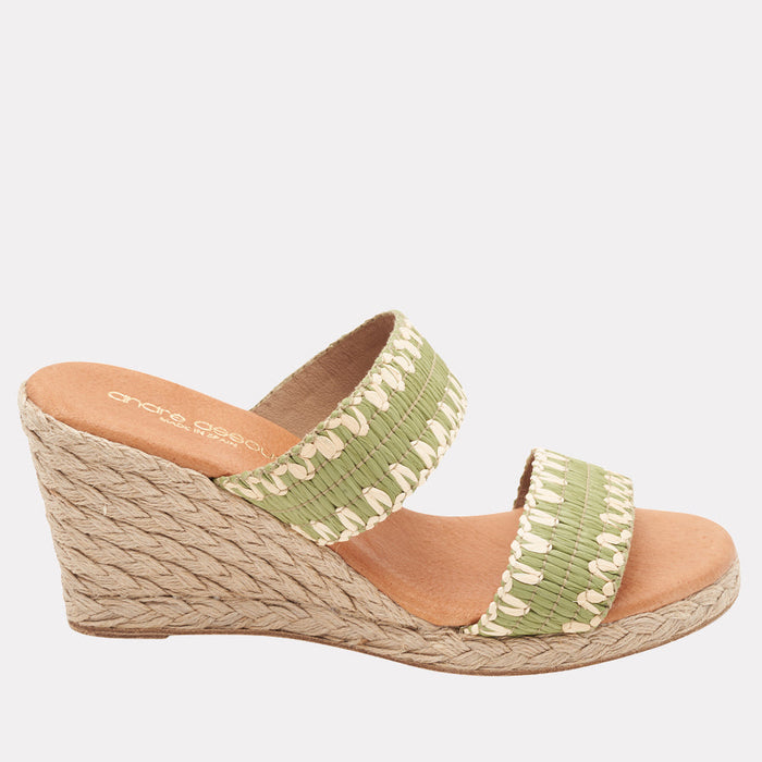 André Assous Nolita Stitched Raffia Espadrille Wedge