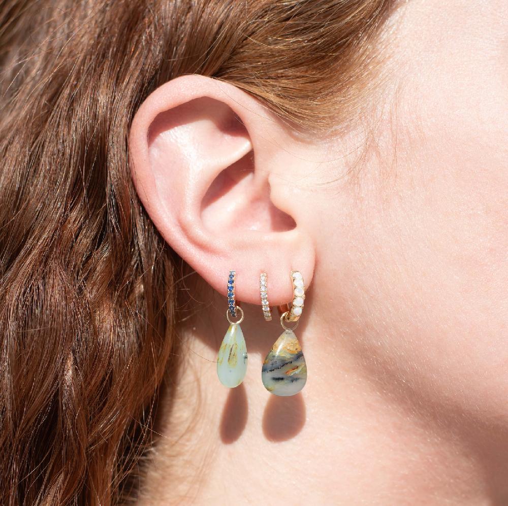 Andrea Fohrman Blue Sapphire Pave Huggies