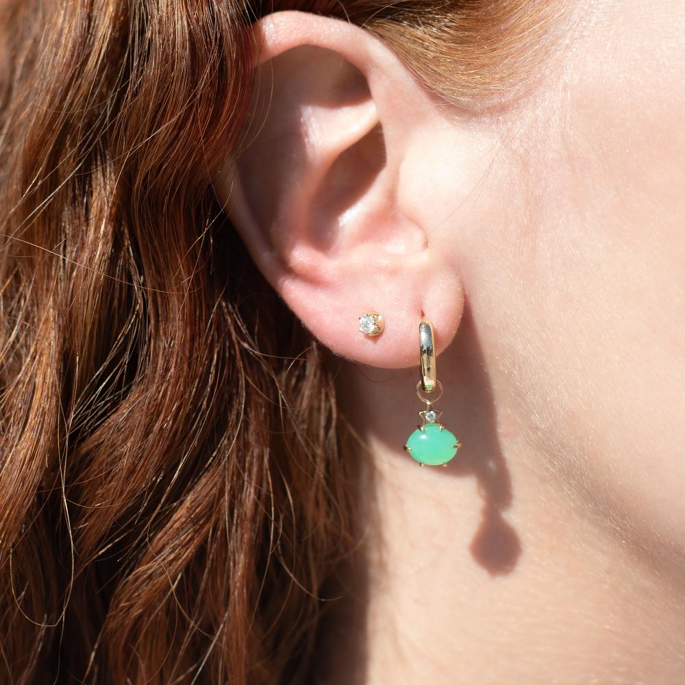 Andrea Fohrman Mini Cosmo Chrysoprase Hoop Charms