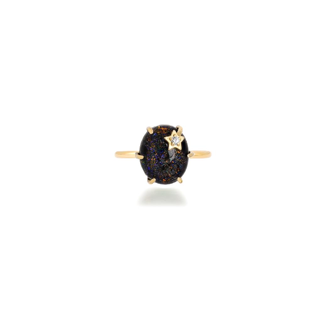 andrea fohrman Mini Galaxy Black Opal Ring