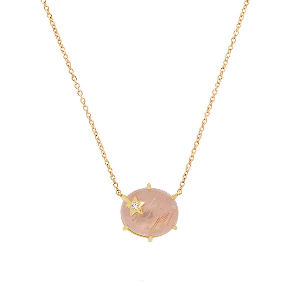 andrea fohrman MINI GALAXY GUAVA QUARTZ NECKLACE