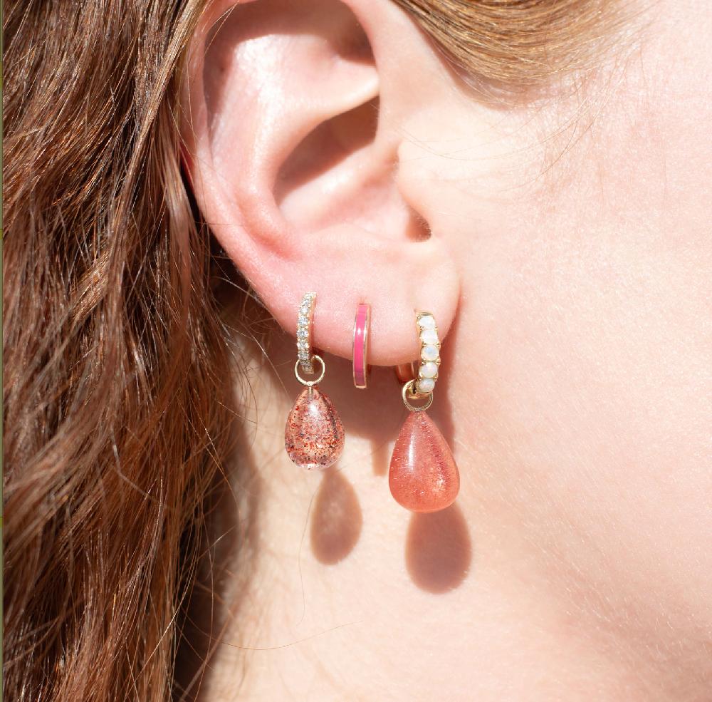 Andrea Fohrman Pink Enamel Huggies