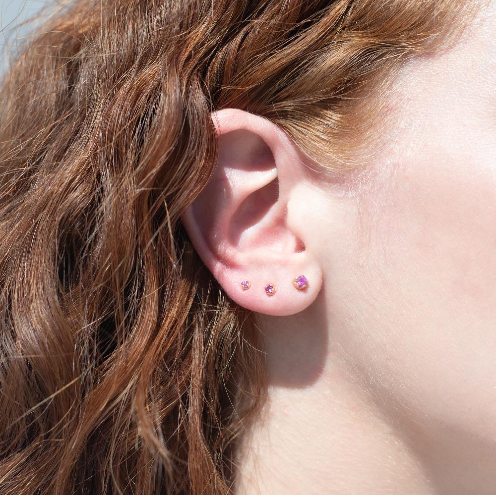 Andrea Fohrman Pink Sapphire Large Stud