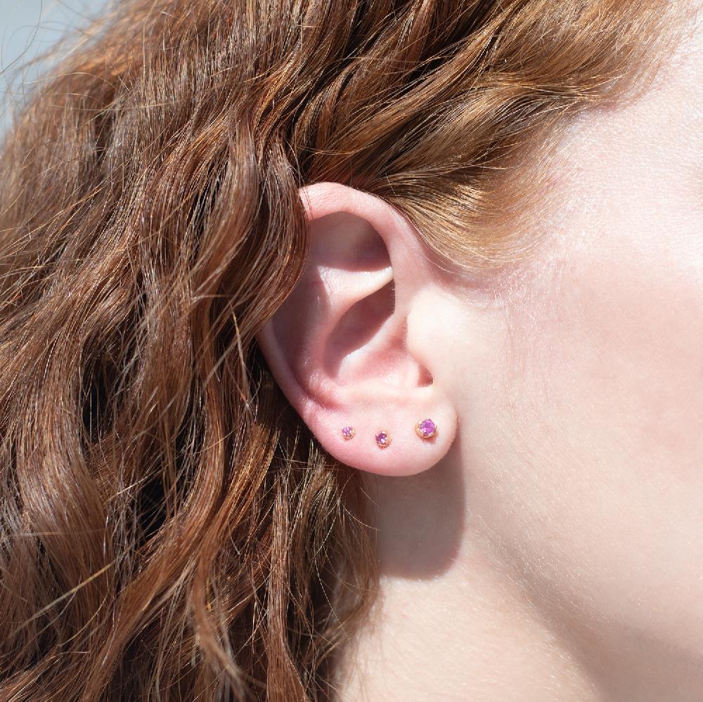 Andrea Fohrman Pink Sapphire Small Stud