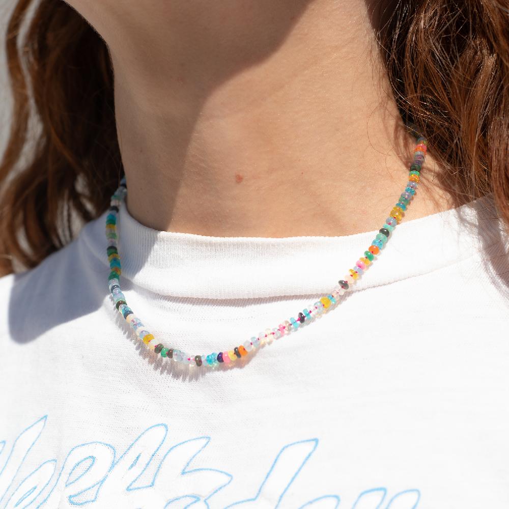 Andrea Fohrman Rainbow Opal Beaded Necklace