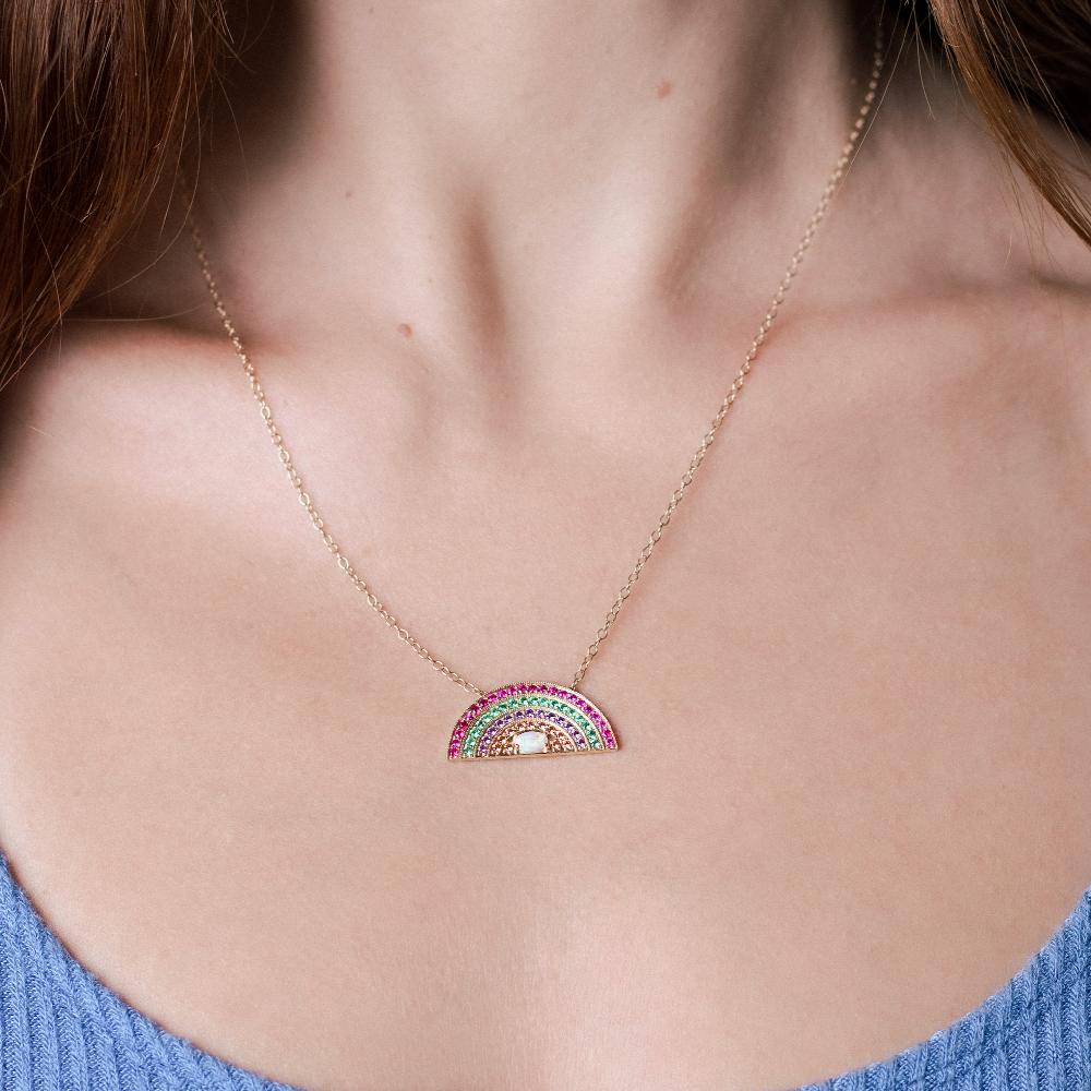 Andrea Fohrman Medium Primary Sapphire Rainbow Necklace