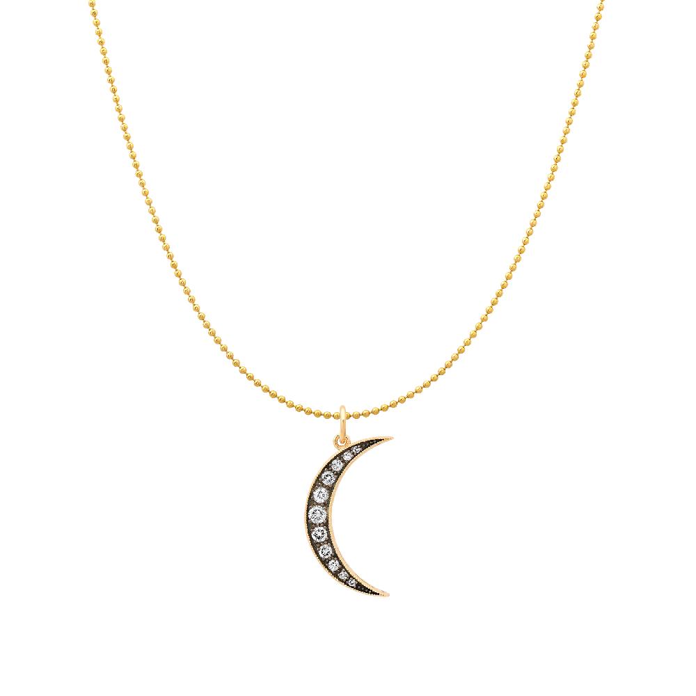 Andrea Fohrman Medium White Diamond Black Rhodium Luna Charm