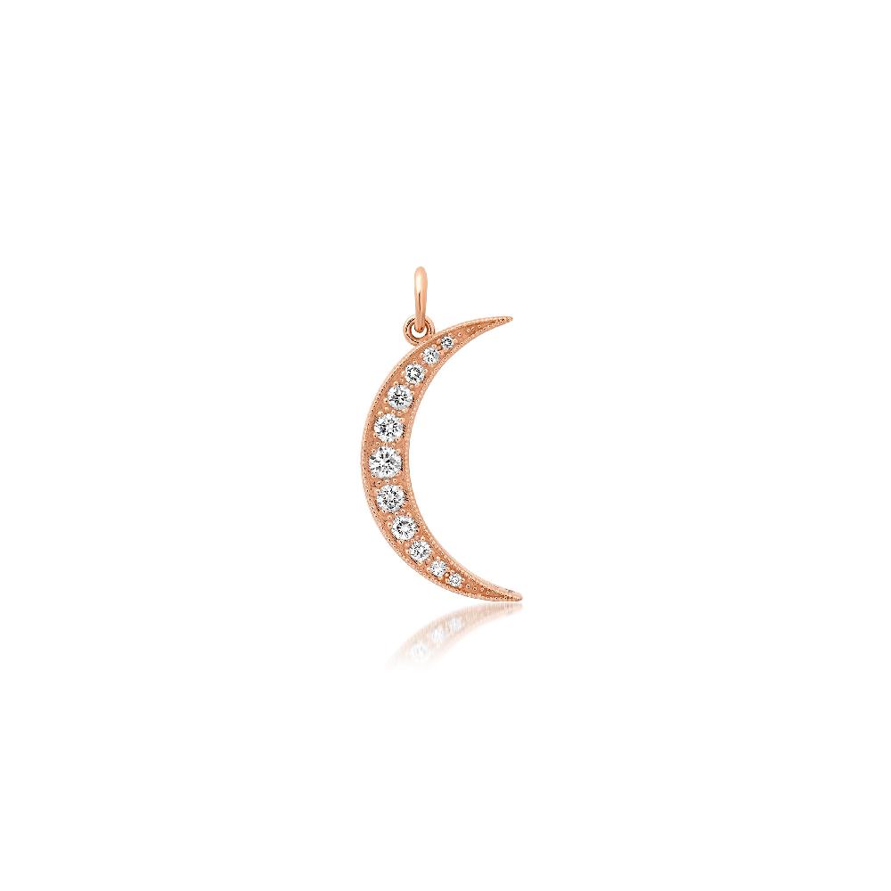 andrea fohrman Medium White Diamond Rose Gold Luna Charm