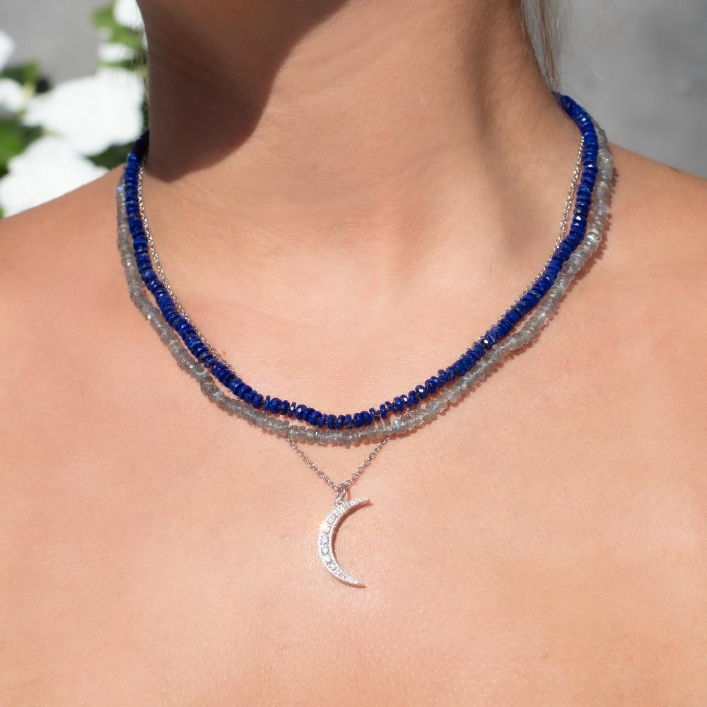 Andrea Fohrman Medium White Diamond White Gold Luna Charm