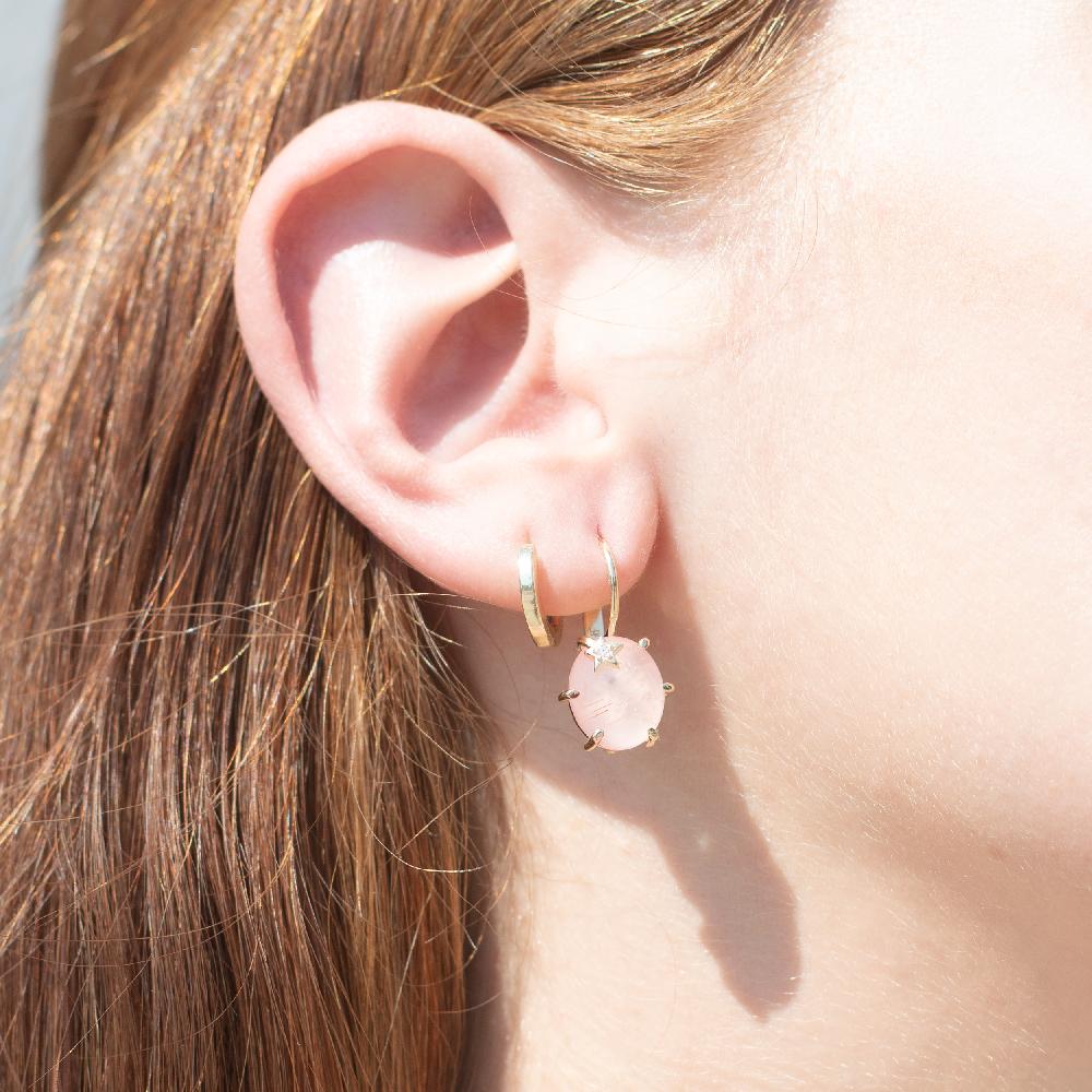 Andrea Fohrman Mini Galaxy Guava Rutilated Quartz Earrings