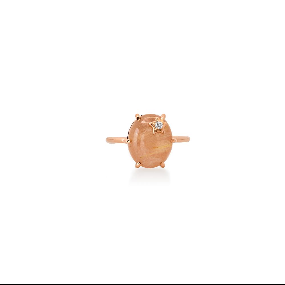 Andrea Fohrman Mini Galaxy Guava Rutilated Quartz Ring
