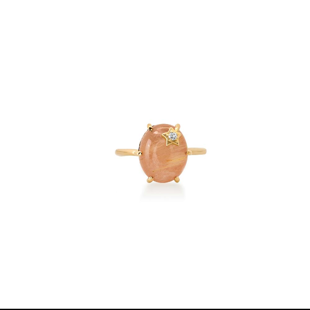 andrea fohrman Mini Galaxy Guava Rutilated Quartz Ring