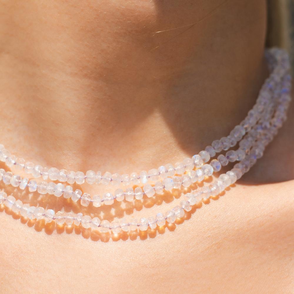 Andrea Fohrman Moonstone Beaded Necklace With Lavender Thread
