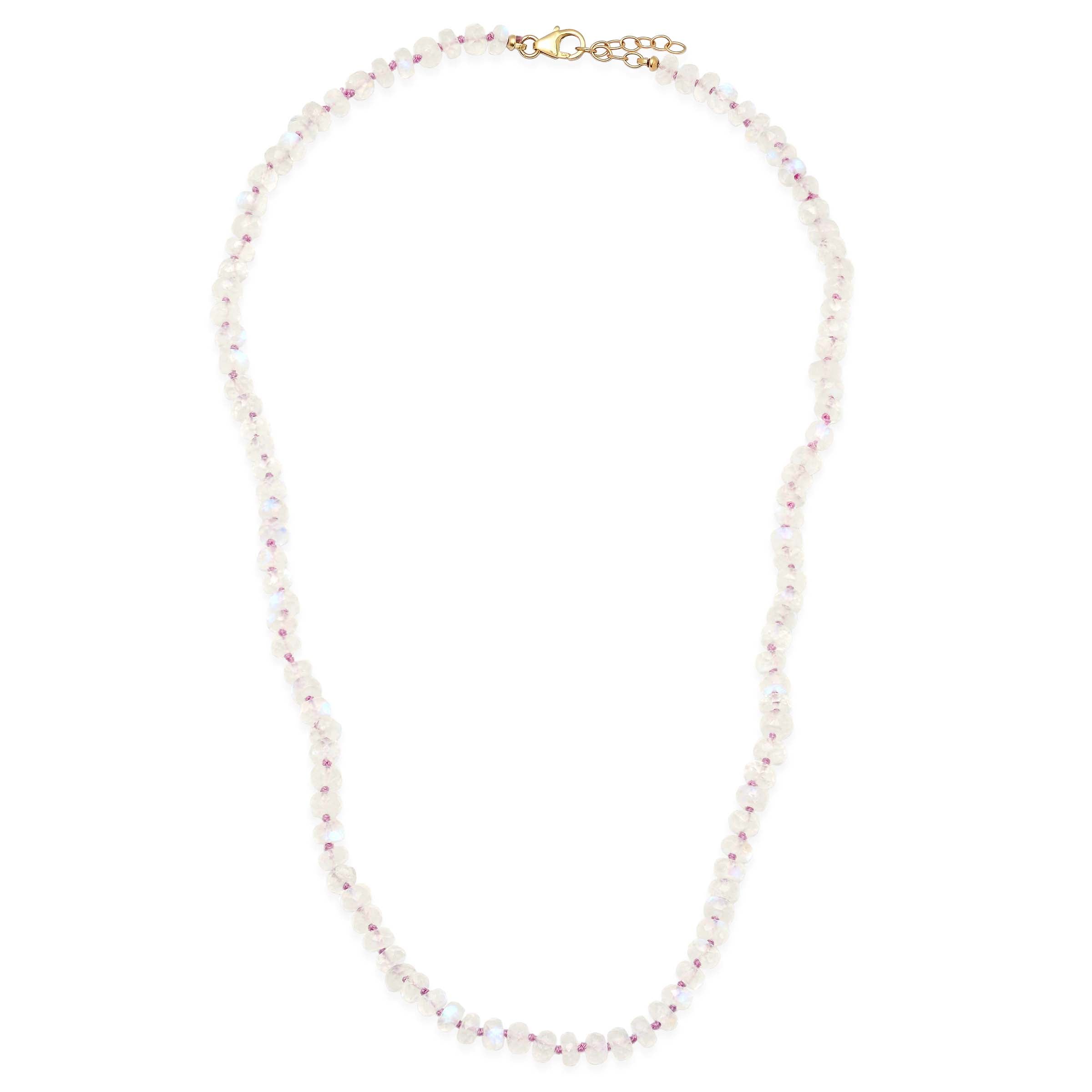 andrea fohrman Moonstone Beaded Necklace With Lavender Thread