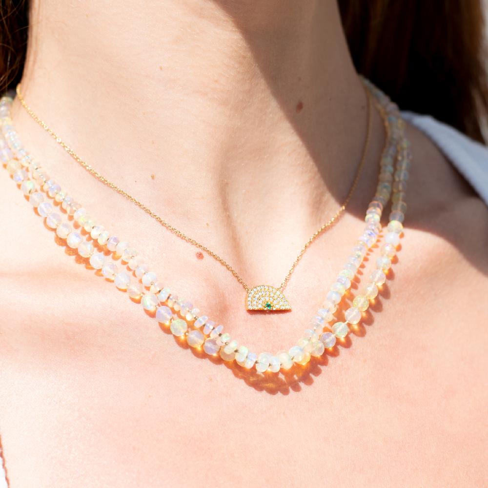 Andrea Fohrman Perfect Opal With Emerald Rainbow Necklace