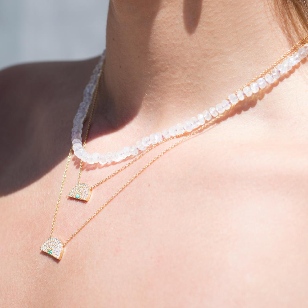 Andrea Fohrman Perfect Opal With Emerald Rainbow Necklace