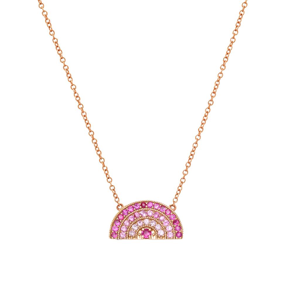 andrea fohrman Perfect Pink Sapphire Ombré Rainbow Necklace